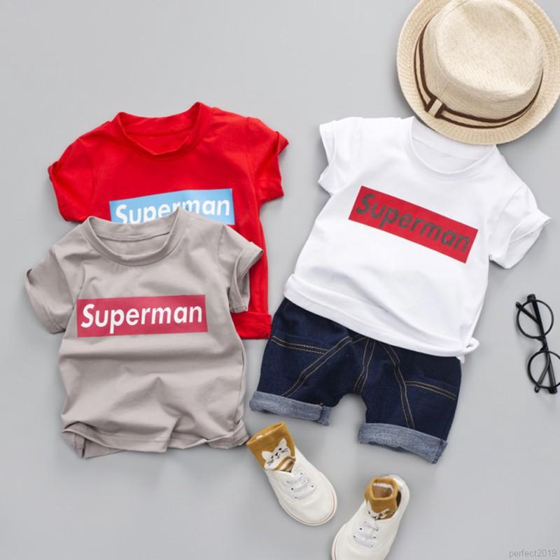 Set áo thun ngắn tay và quần short jeans sành điệu cho bé trai