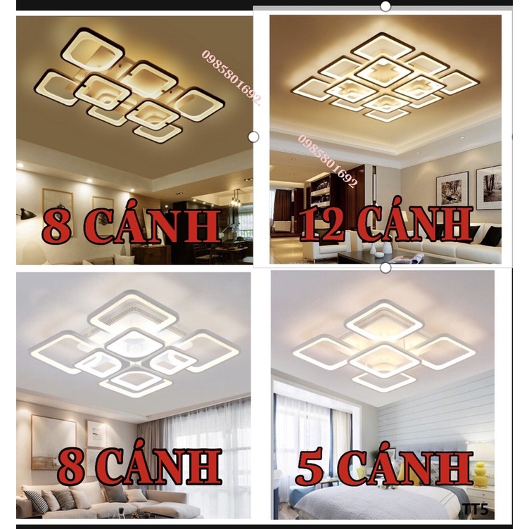 ĐÈN ỐP TRẦN TRANG TRÍ VUÔNG 5-8 Cánh Hàng Chuẩn