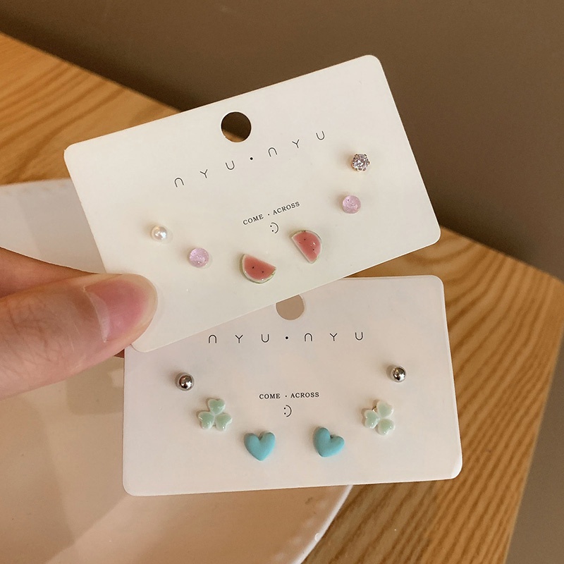 Set 6 khuyên tai phong cách Hàn Quốc