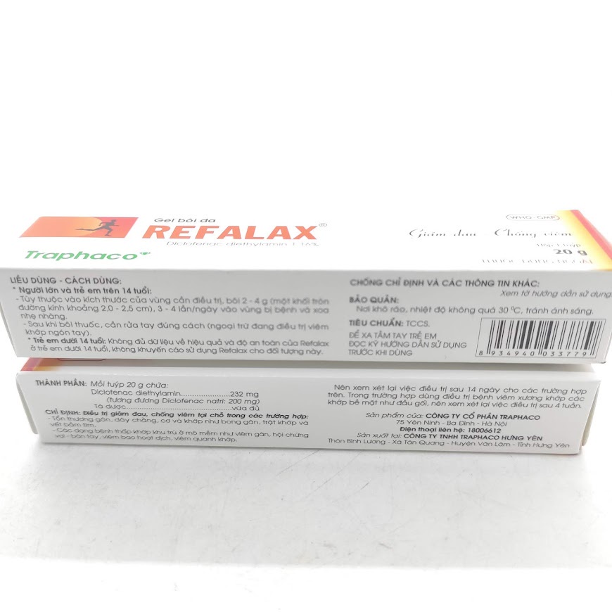 Gel Bôi Da Refalax giảm đau chống viêmTuýp 20g - Traphaco