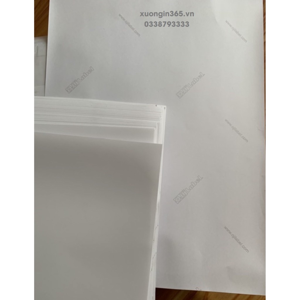 Tệp 100 tờ Decan OjiLabel A4 đế trắng