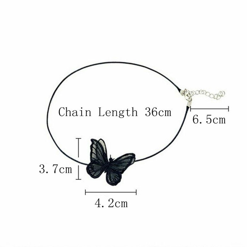 1 Vòng Cổ Vải Tuyn Ren Hình Bướm Đơn Giản Ngọt Ngào Thời Trang Mùa Hè Dễ Phối Trang Sức Dành Cho Nữ