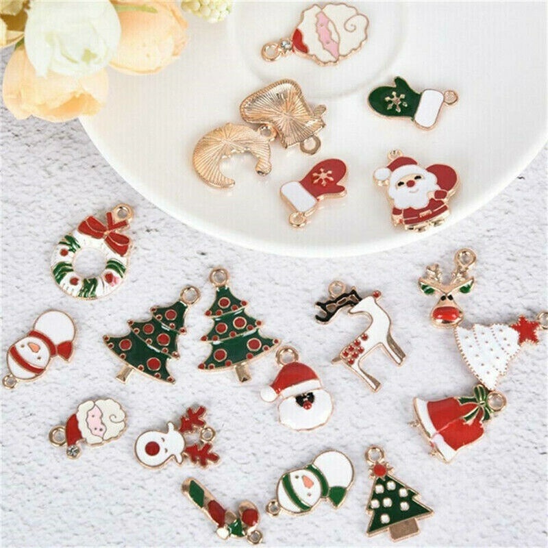 Bộ 30 / 38 Phụ Kiện Trang Trí Giáng Sinh Bằng Hợp Kim Xinh Xắn