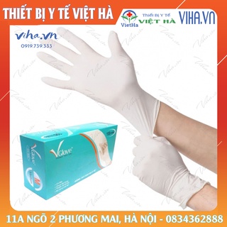 Găng tay cao su y tế vglove có bột hộp 100 chiếc