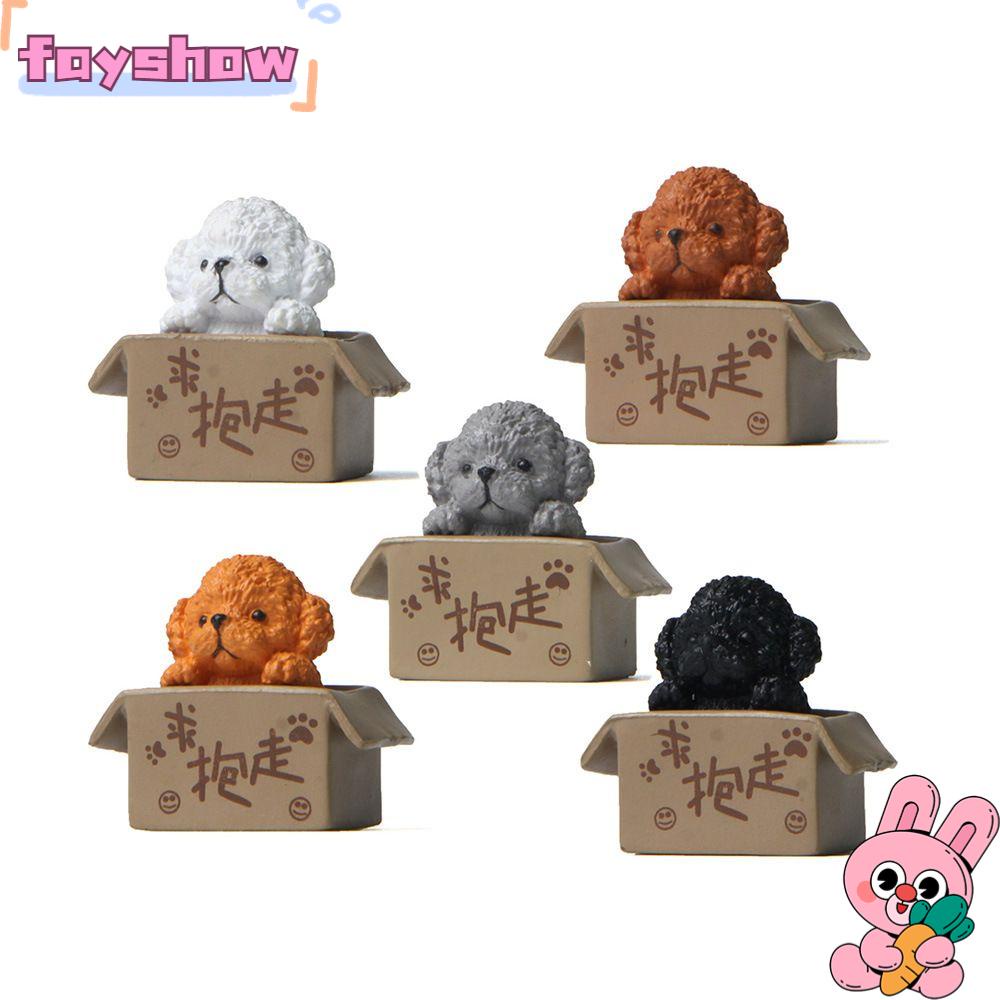 Set 5 Mô Hình Chú Chó Teddy Dùng Trang Trí Sân Vườn Độc Đáo Xinh Xắn