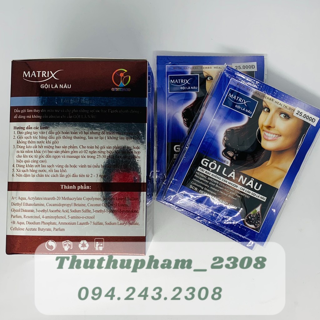 Nhuộm tóc Matrix gội là nâu