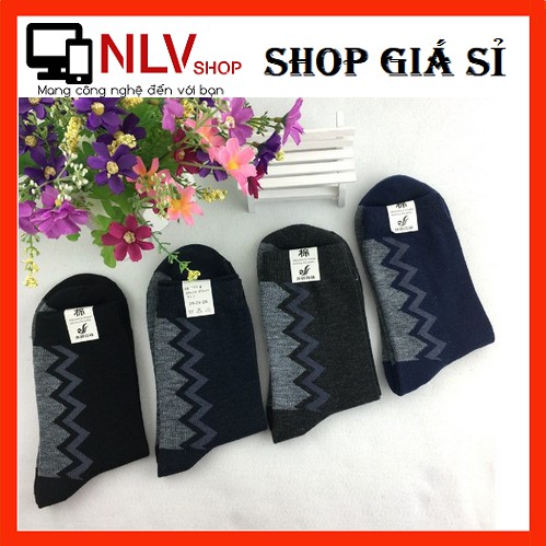 Combo 10 Đôi Tất Nam Cổ Dài Hoa Tiết - Vớ Nam Cao Cấp