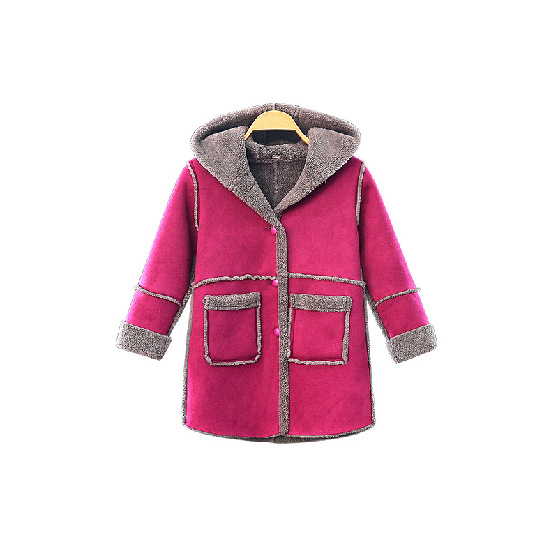 New girls' coats and coats for children's wear in autumn and winter. Foreign temperament suede coats and cotton fashion cute coats