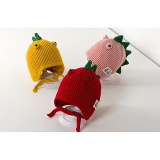 Mũ len khủng long che tai cho bé