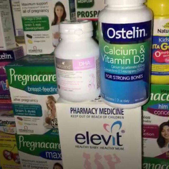 elevit+ dha+ canxi bầu