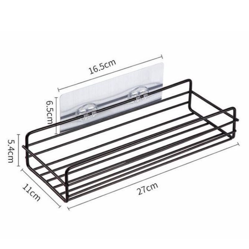 Kệ sắt dán tường đựng đồ nhà tắm, nhà bếp hình chữ nhật tiện lợi, hiện đại