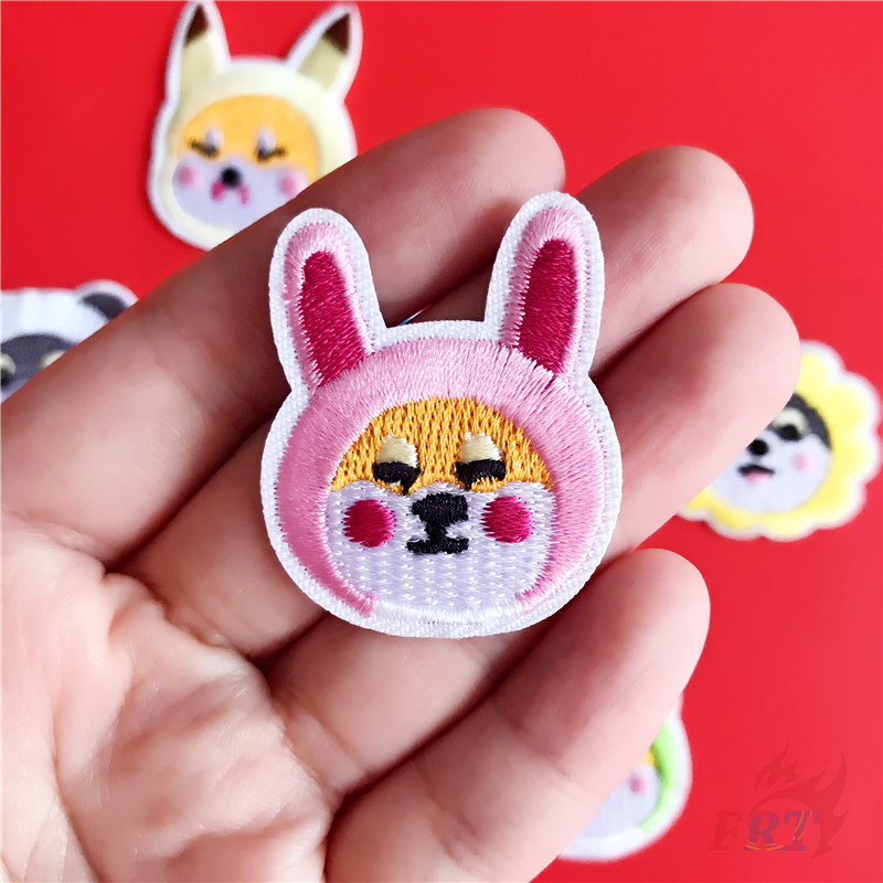 Miếng dán ủi thêu hình chú chó Shiba &amp; Husky dễ thương