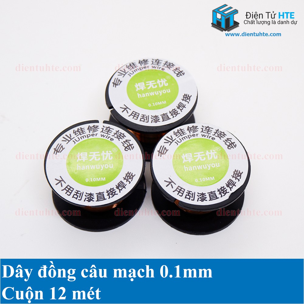 Cuộn dây đồng câu mạch 0.1mm 12 mét [HTE Quy Nhơn CN2]