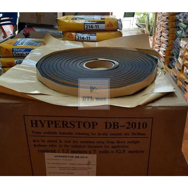 Hyperstop DB2010 Thùng 7 cuộn dài 52.5m - Thanh cao su trương nở chống thấm mạch ngừng bê tông. Chèn