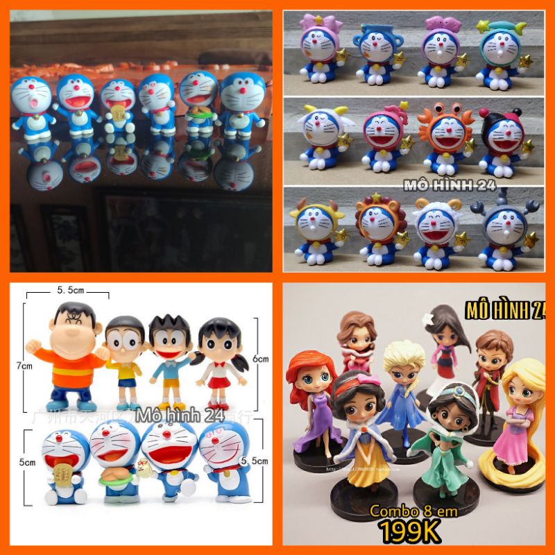 Bộ đồ chơi  nhựa đặc Mô hình Doremon Nobita Xuka chaien Xeco Công chú disneyland