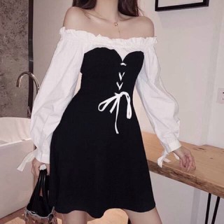 Đầm bẹt vai đan dây