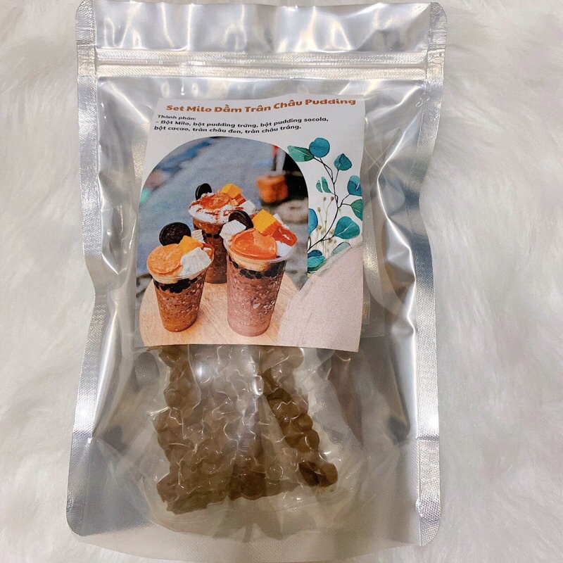 Set milo dầm trân châu pudding