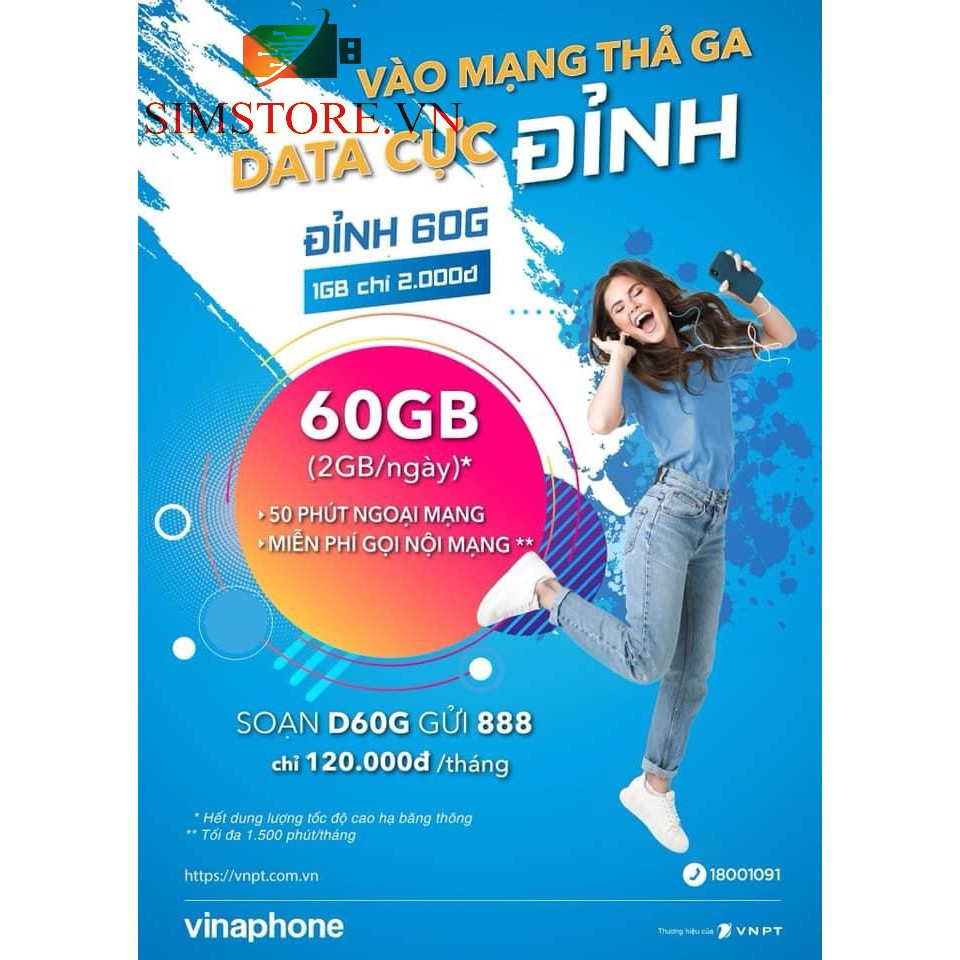 SIM 4G VINA VD89, VD149 TRỌN GÓI 12 THÁNG KHÔNG NẠP TIỀN - 4GB/NGÀY - 120GB/THÁNG DATA TỐC ĐỘ CAO