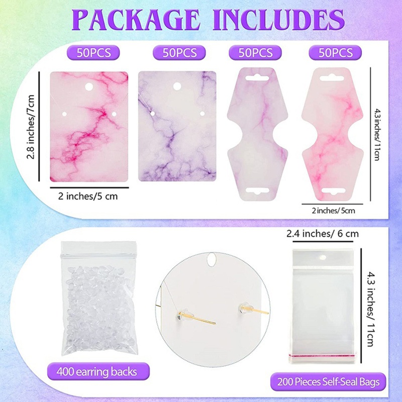 Thẻ Giấy Họa Tiết Vân Đá Cẩm Thạch Dùng Trưng Bày Trang Sức DIY