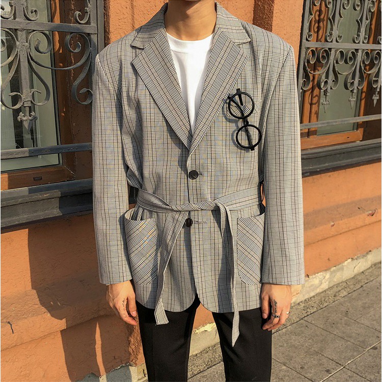 (ORDER) Áo blazer thắt đai retro form rộng