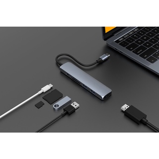 Adapter chuyển đổi Type C 6 in 1 HyperDrive HD22E Xám
