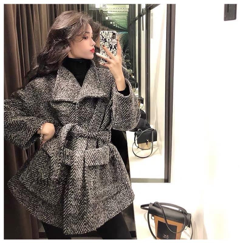 Áo Khoác Dạ Nữ 2 Lớp Cột Eo Phong Cách Hàn Quốc - Áo Khoác Túi Hộp Trẻ Trung, Hàng Quảng Châu Cao Cấp | Hanna | BigBuy360 - bigbuy360.vn
