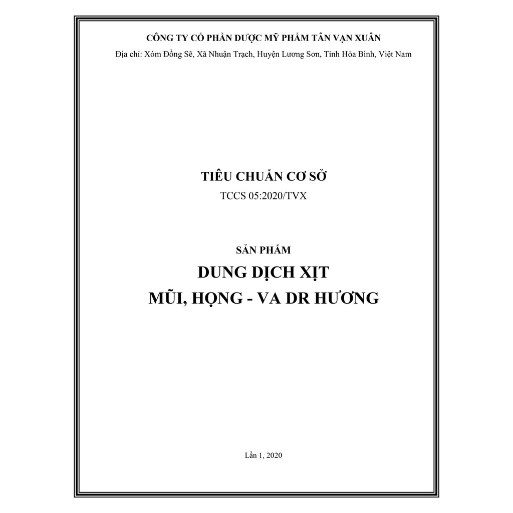 Xoang Nhỏ Mũi Họng VA Dr Hương Thanh Mộc Hương 18ml Thông Xoang Thoáng Mũi