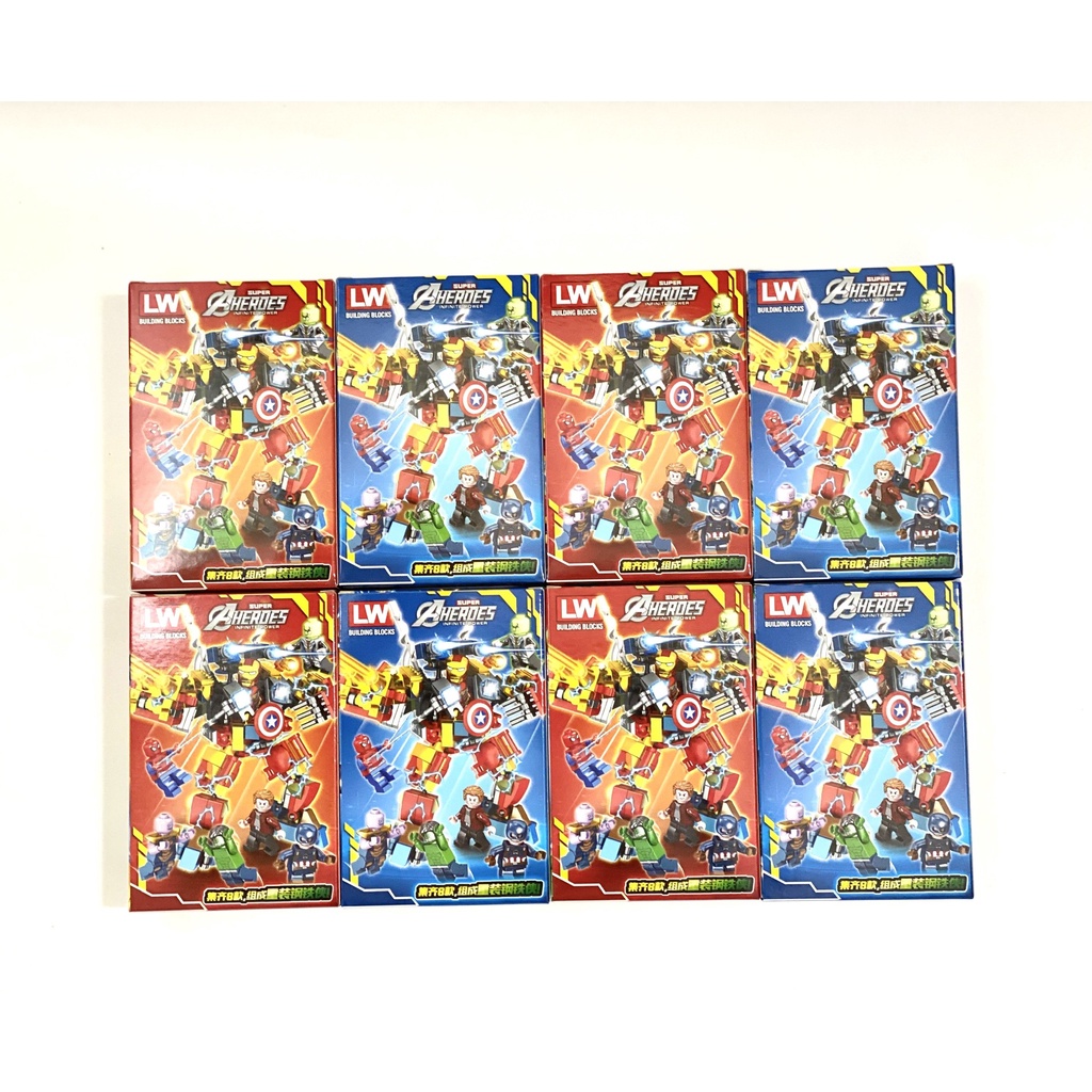 Bộ đồ chơi Lego lắp ghép xếp hình Iron Man, marvel lắp ráp 8IN1 hàng cao cấp No.2053 Super Heroes
