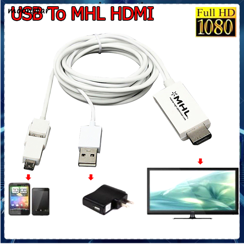 ANDROID Cáp Chuyển Đổi Ms 2.5m 5 / 11 Pin Micro Usb Mhl Sang Hdmi-Compatible 1080p Hd Tv