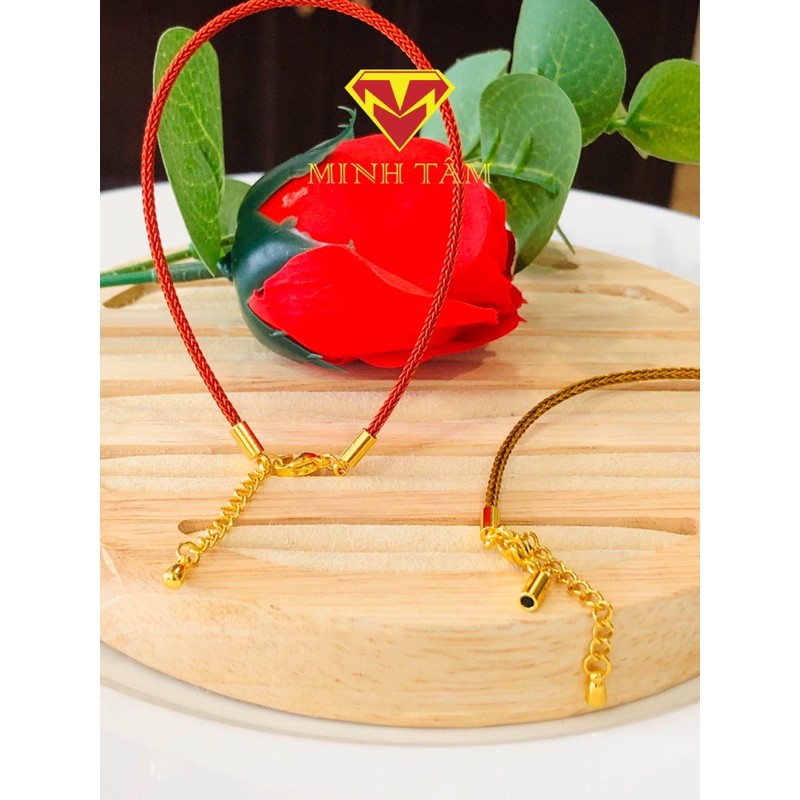 Vòng tay dây cước đeo charm khoá mạ vàng,Vòng dây cước xỏ charm khoá mạ vàng-Minh Tâm Jewelry