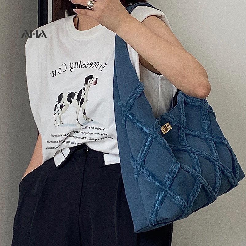 Túi Xách Canvas Cỡ Lớn Phối Tua Rua Phong Cách Mới Cho Nữ