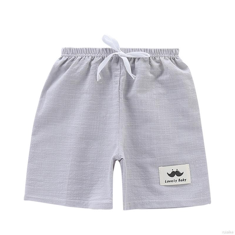 Quần Short Cotton Lưng Thun Màu Trơn Cho Bé Trai