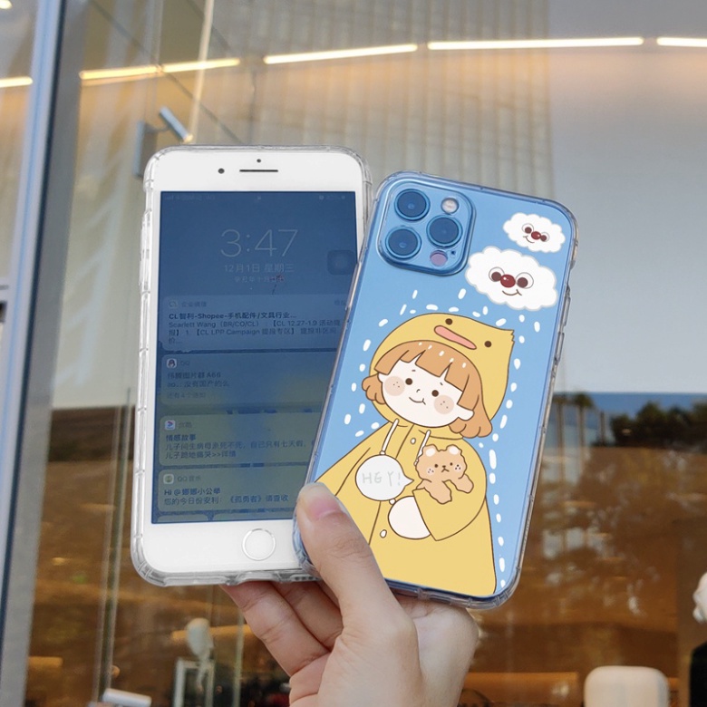 Ốp lưng iphone 6, 6s plus, 7 8 Plus, X, XS, XR, XSMAX, 11, 12, 13 PROMAX TRONG SUỐT EM BÉ MÙA ĐÔNG PKVN