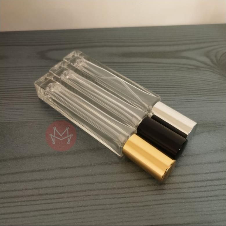 [SALE] Lọ Chiết Nước Hoa 10ml Thủy Tinh Thiết Kế Dạng Xịt Mẫu Vuông Nắp Vàng Sang Trọng - QH SHOP