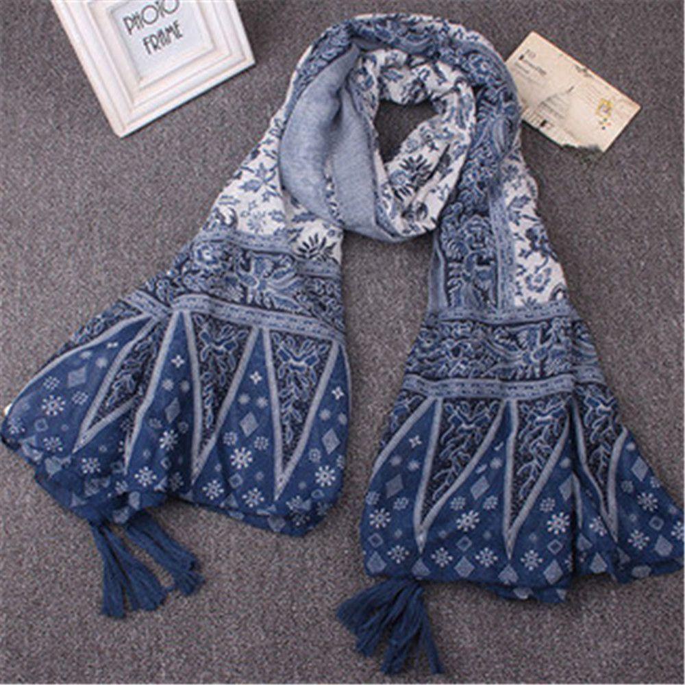 EXPEN Khăn Choàng Cổ Nữ 110 * 180cm Hoạ Tiết Thổ Cẩm