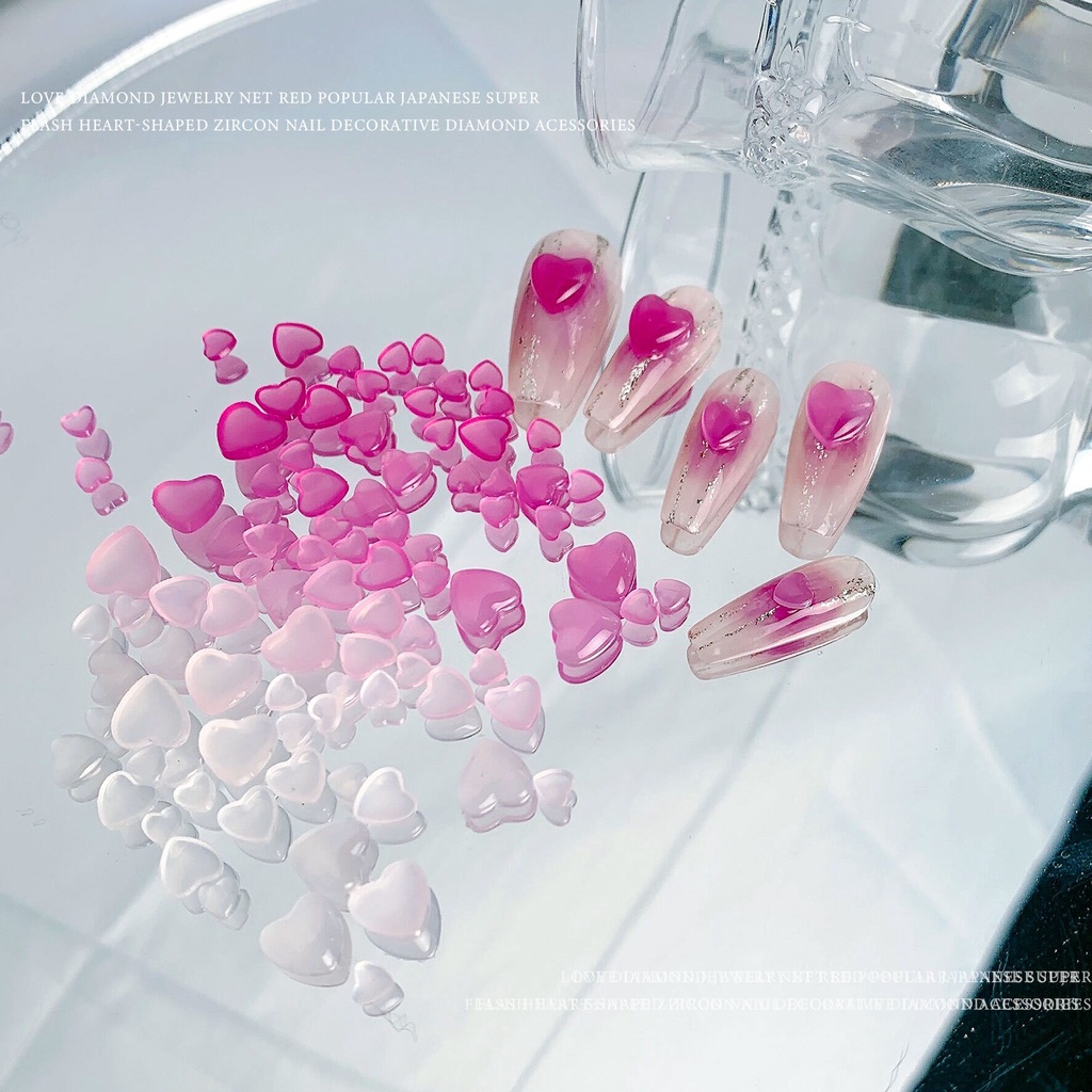 Nhãn Dán Trang Trí Móng Tay 3D Hình Hoa Gắn Đá Nhân Tạo 7 Màu Sắc Tùy Chọn DIY