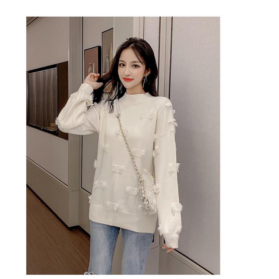 Áo len thời trang nữ họa tiết vá cực yêu Style Hàn Quốc C074