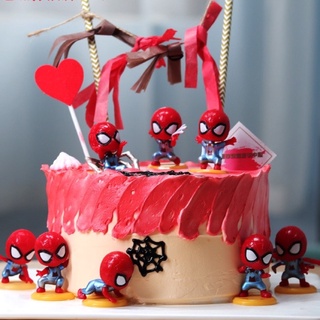 Set 8 siêu nhân mạng nhện trang trí bánh