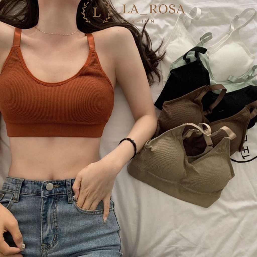 Áo bra nữ tập gym 2 dây gân tăm, áo lót nữ không gọng LANIXA B1182