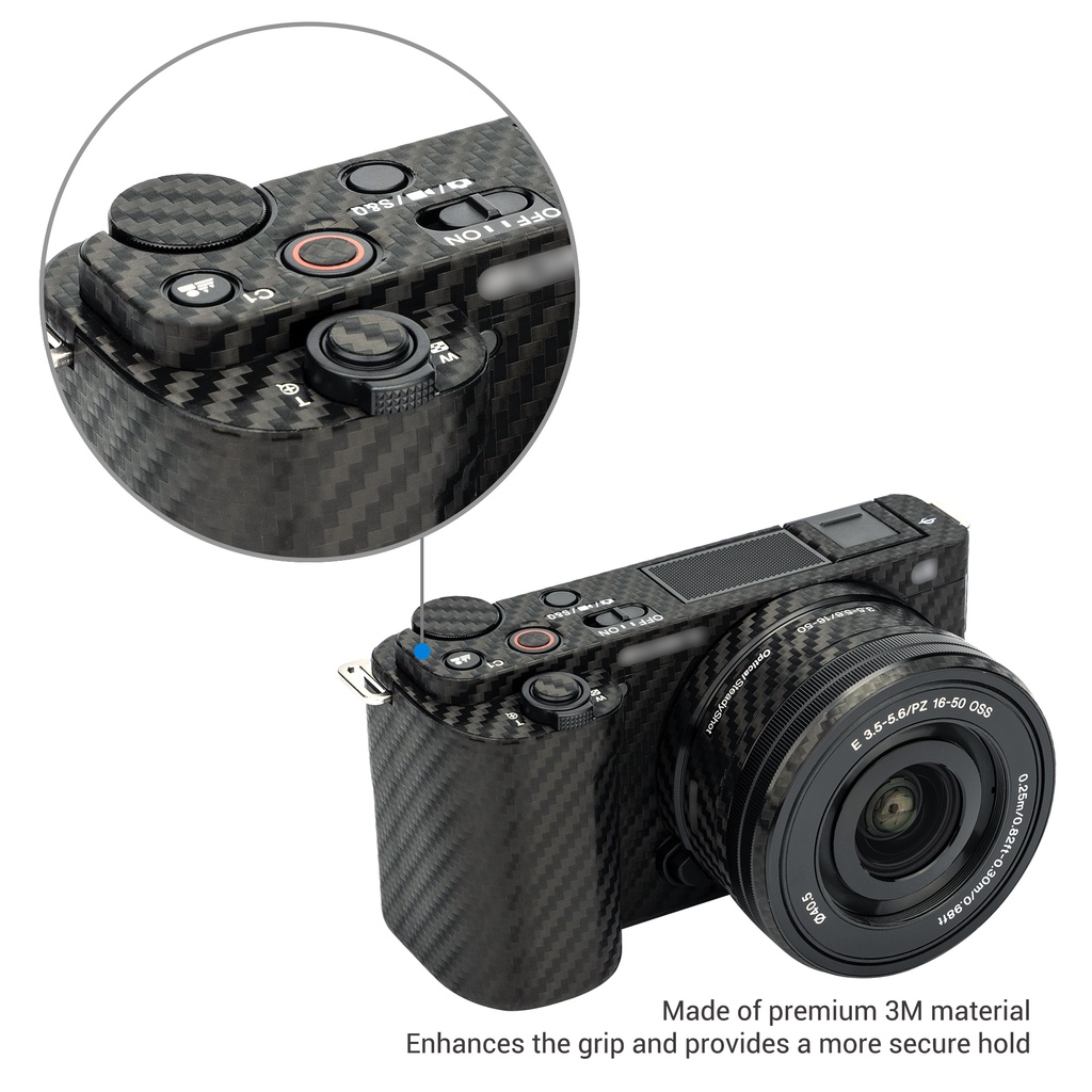 Miếng Dán Trang Trí Chống Trầy 3M Cho Máy Ảnh Sony ZV-E10 Body + Ống Kính 16-50mm KIWI ZV-E10