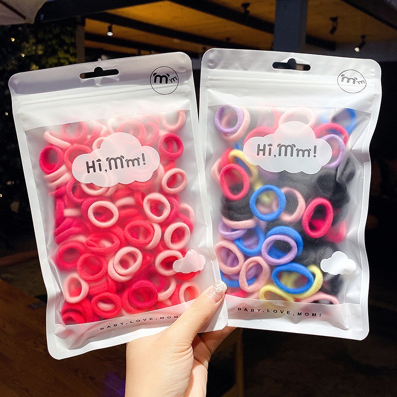 Túi 50 Dây Thun Buộc Tóc Xinh Xắn Cho Bé Gái