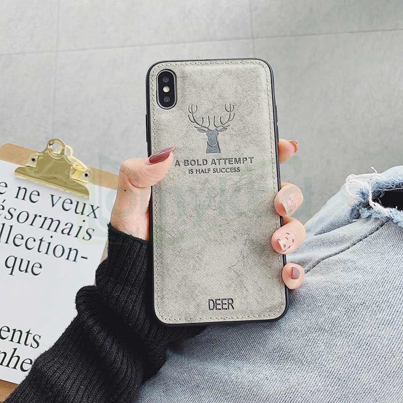 Ốp điện thoại bọc vải họa tiết chú nai cho Vivo 1901 1902 1903 1904 1905 1907 1909 1915