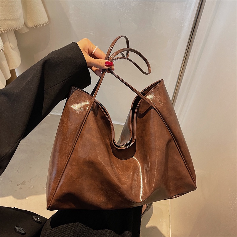 Túi Tote đeo vai cỡ lớn mềm mại thời trang mùa thu cho nữ 2021