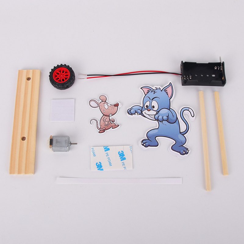 Bộ Đồ Chơi Thí Nghiệm Khoa Học Hình Mèo Và Chuột Bằng Gỗ Dành Cho Trẻ Em DIY