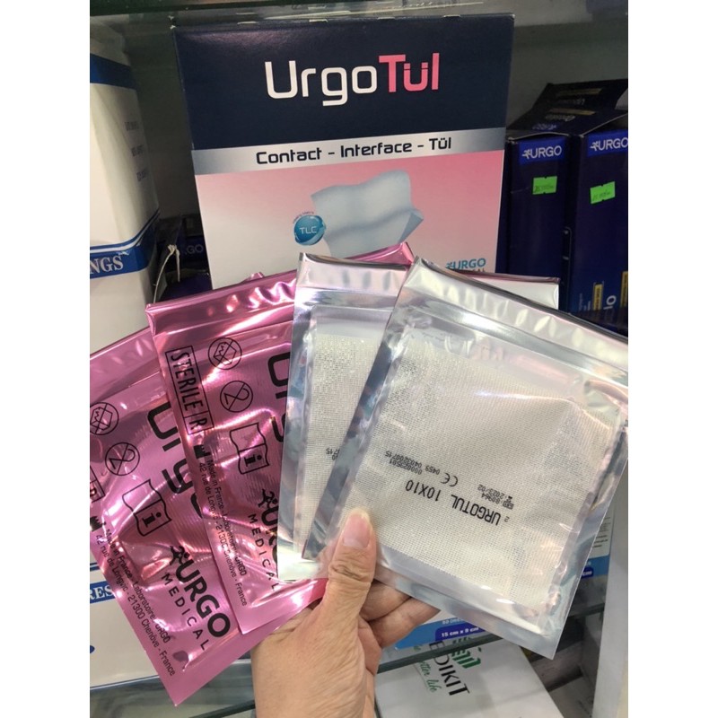 Hộp 10 Miếng Dán Vết Thương Vaseline Urgotul gạc lưới gạc mỡ chống dính urgotul urgo tul cho vết thương hở bỏng 10x10cm