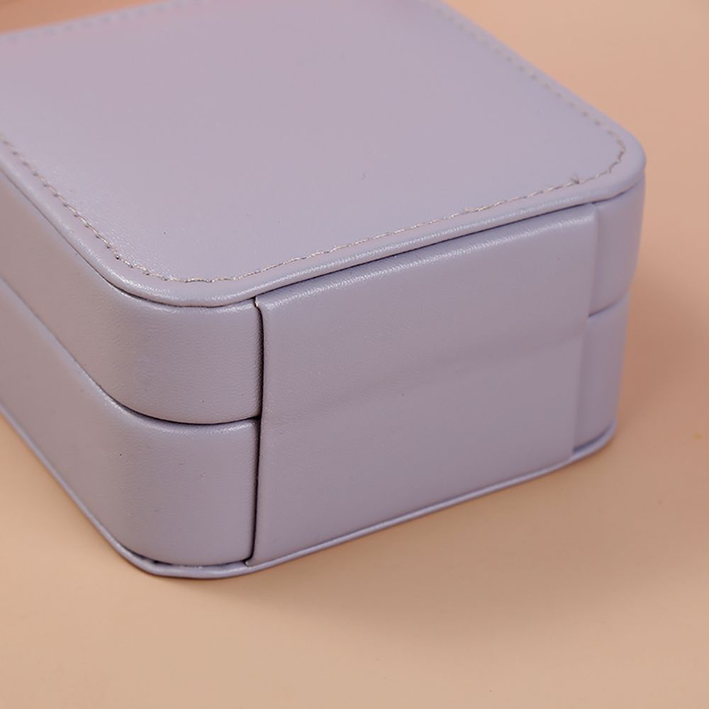 Hộp đựng trang sức bằng da PU hình vuông nhiều màu có gương thiết kế sang trọng tiện dụng