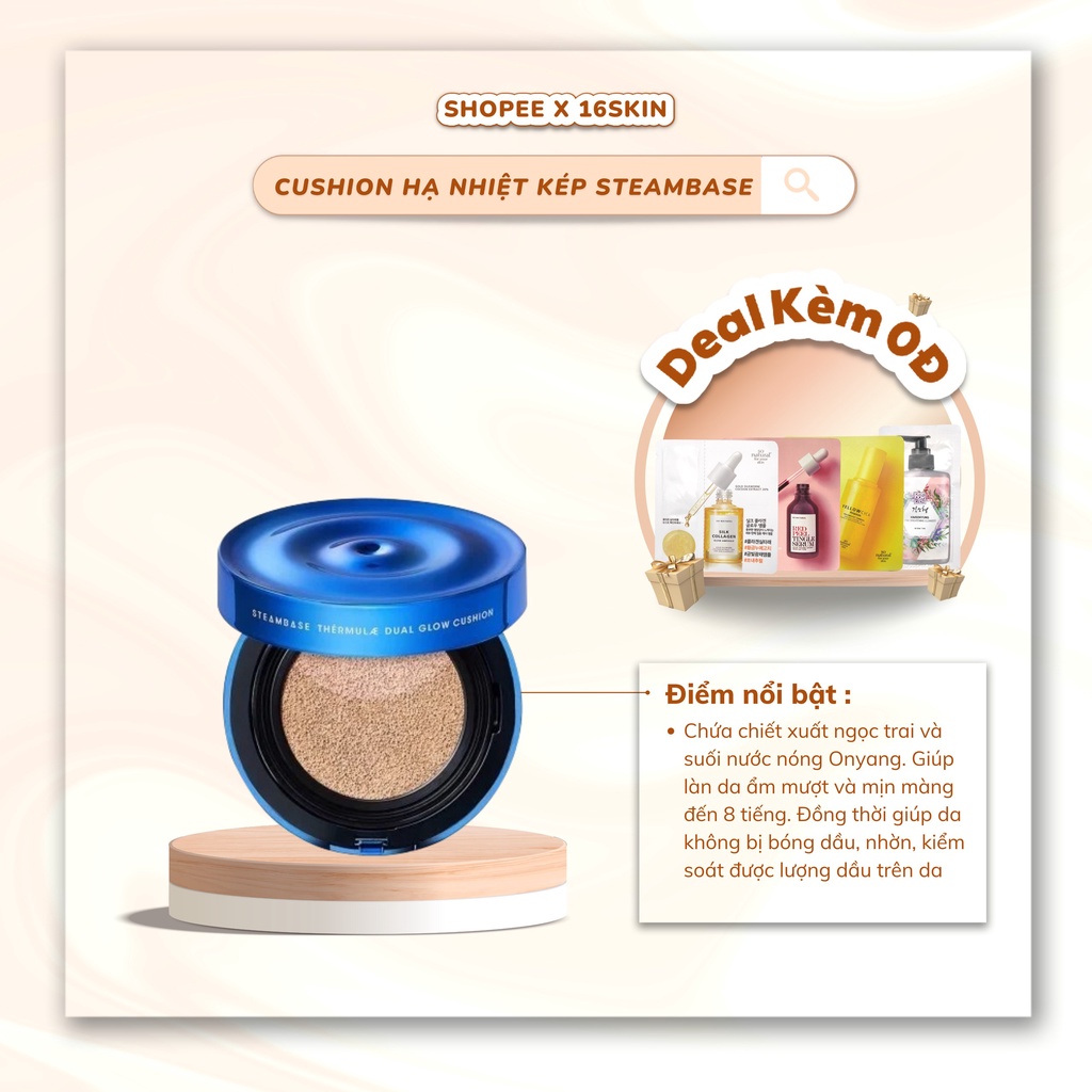 Cushion Thermulae Dual Glow 21 Hãng Steambase  Độ Che Phủ Cao & Kiềm Dầu Tốt I Mỹ Phẩm Hàn Quốc Chính Hãng