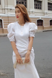 ĐẦM DÀI TAY BỒNG - LINEN DRESS