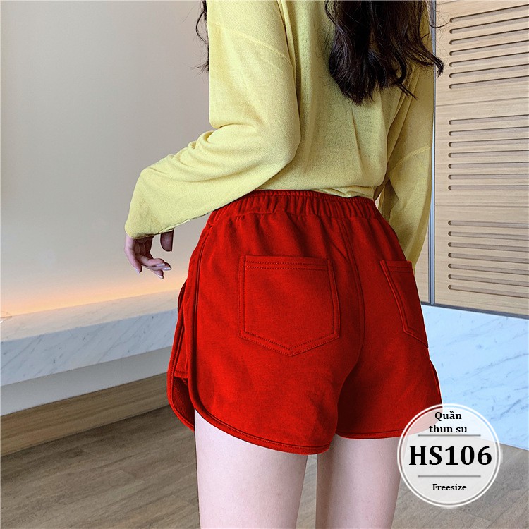 Quần bigsize nữ lưng cao thun su co giãn tốt - Quần short đùi nữ cạp cao thun - Màu Đen Trắng Đỏ Hồng Xanh Cam - HS106 | BigBuy360 - bigbuy360.vn