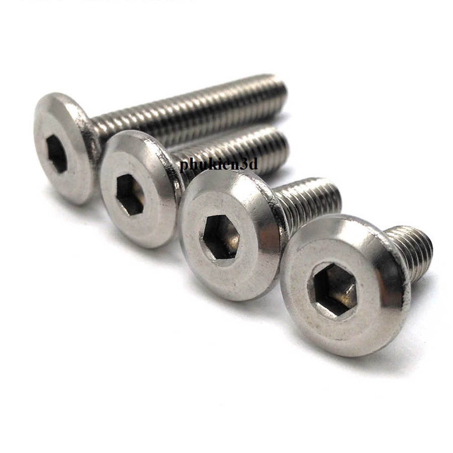 10 CON bulong lục giác M3 âm đầu dẹp inox 304 chống rỉ sét không rỉ